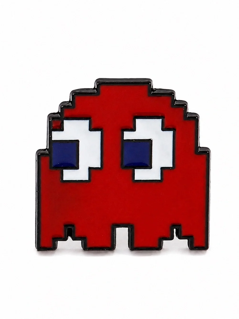 Retro Red Pixel Ghost Enamel Pin – Arcade Game Inspired Hard Enamel Lapel Pin.